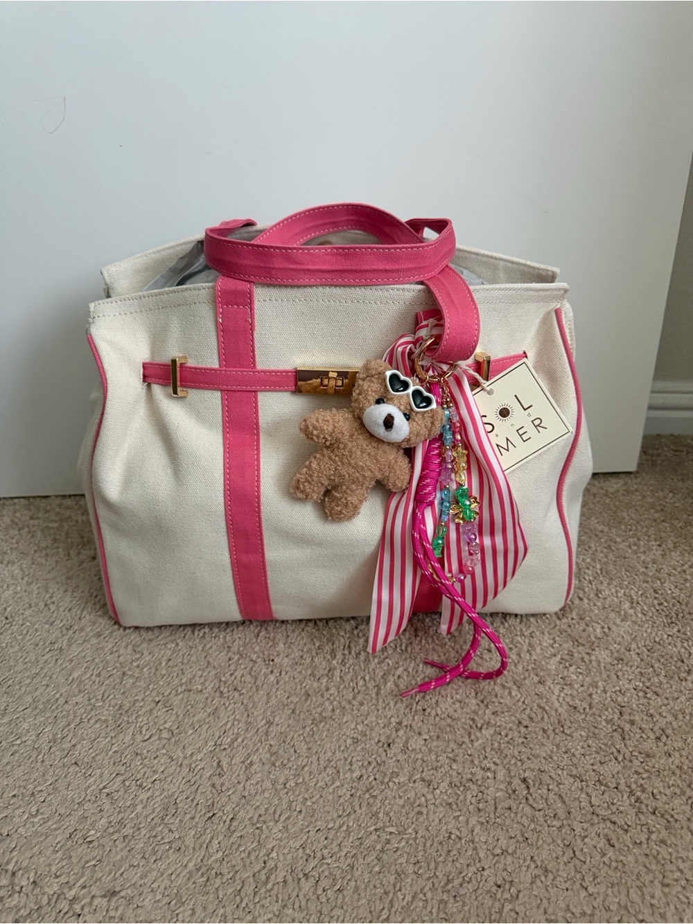 Nwt Sol & Mer Canvas Boatkin Tote w/ key chains